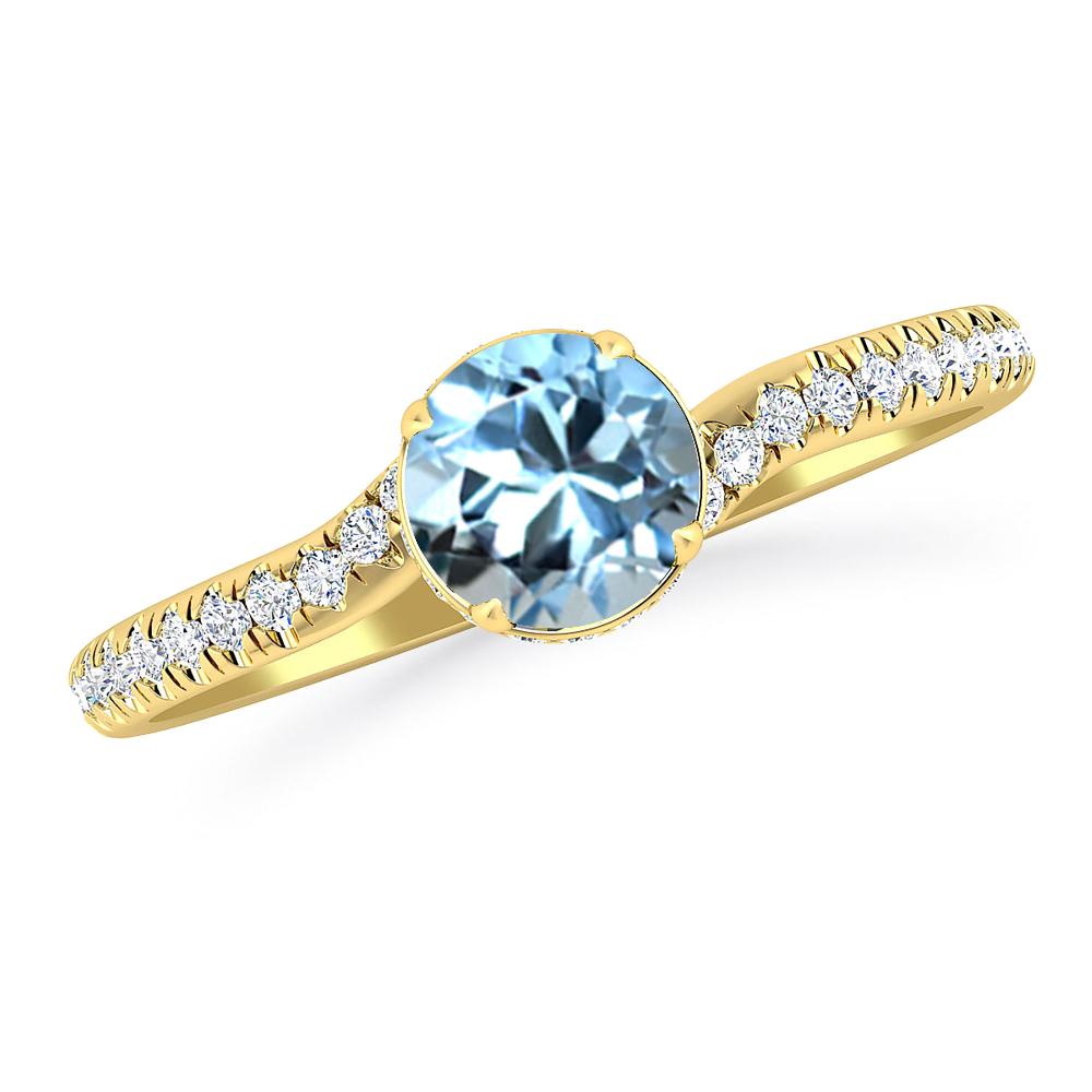 Yellow Gold - Aquamarine