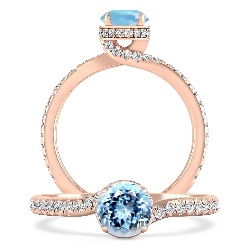 Rose Gold - Aquamarine