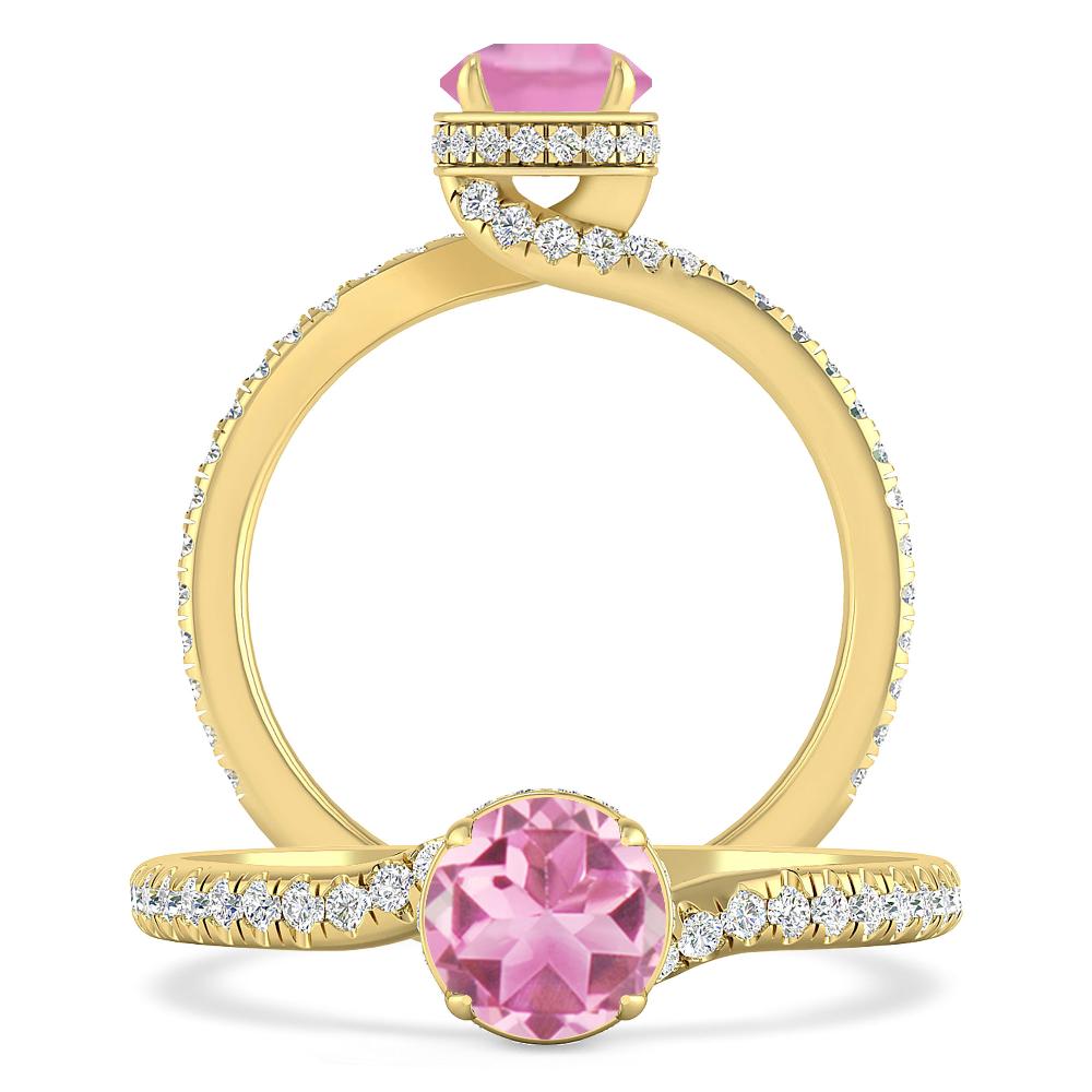 Yellow Gold - Pink Tourmaline
