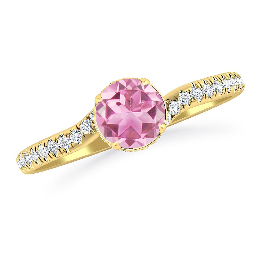 Yellow Gold - Pink Tourmaline