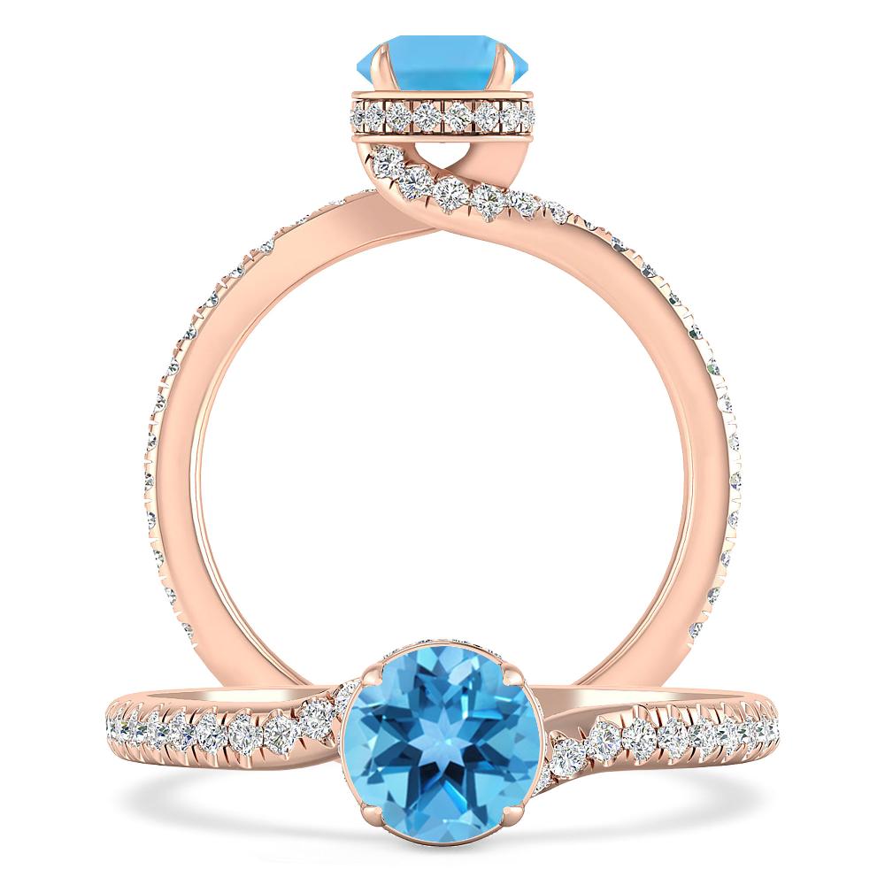 Rose Gold - Blue Topaz