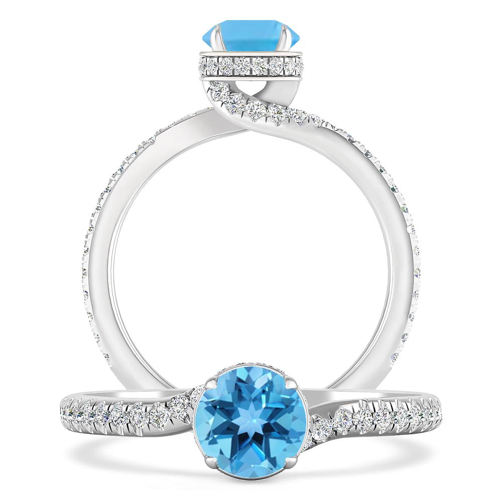 White Gold - Blue Topaz