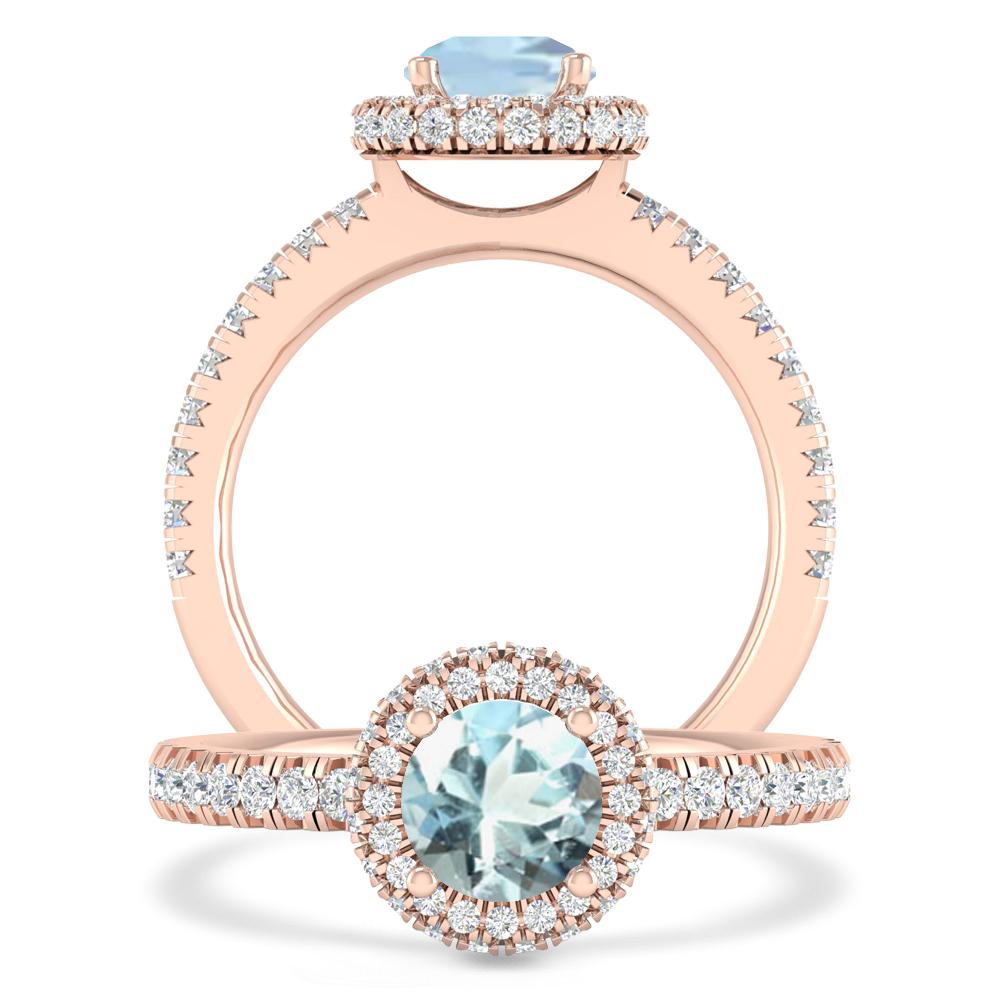 Rose Gold - Aquamarine