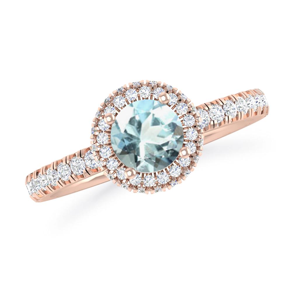 Rose Gold - Aquamarine