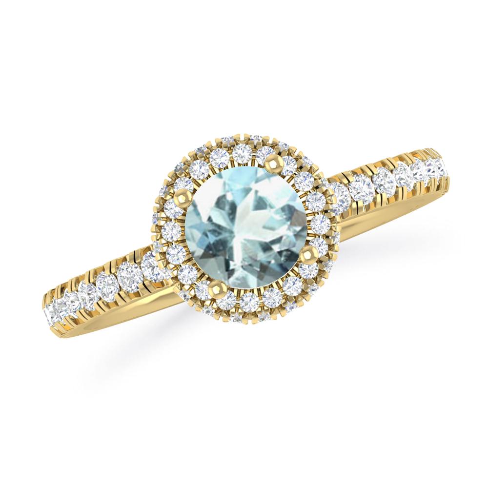 Yellow Gold - Aquamarine