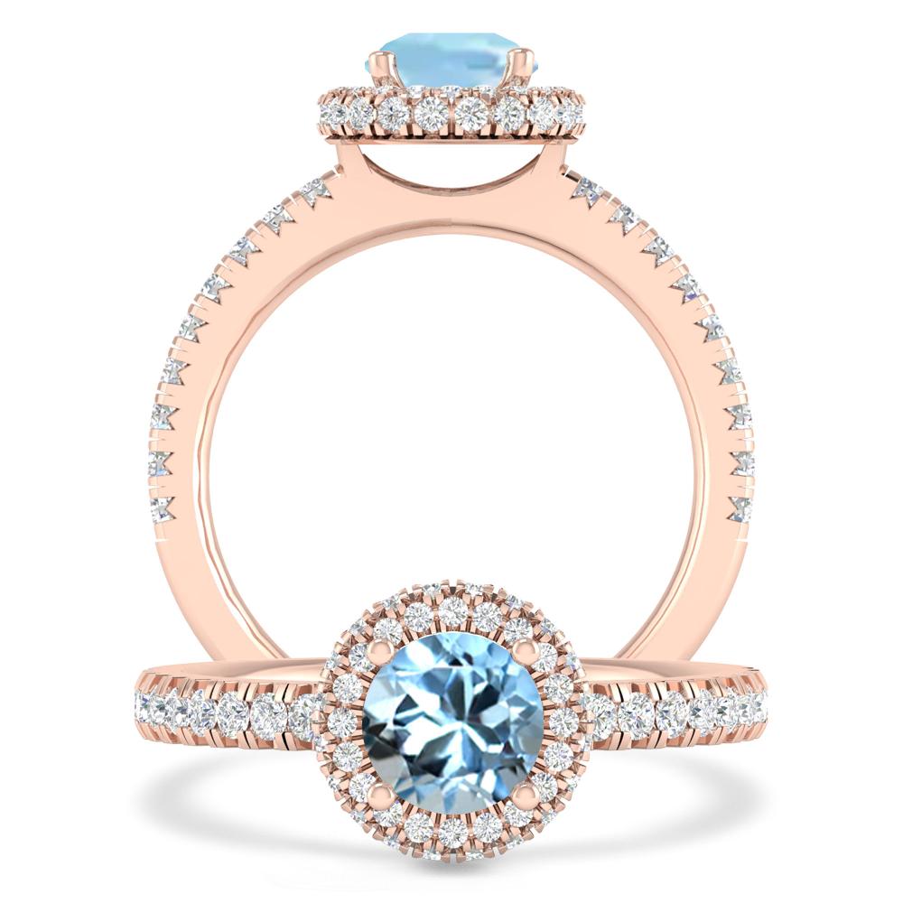 Rose Gold - Aquamarine