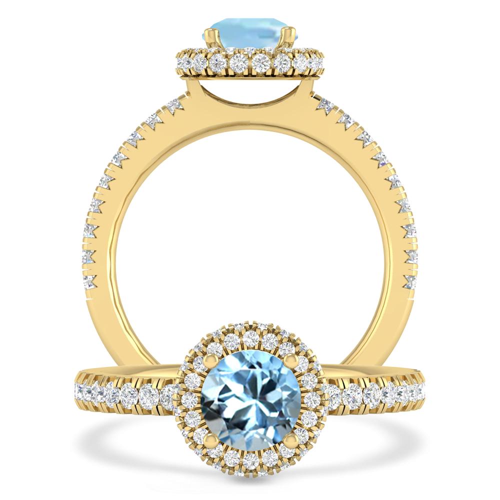 Yellow Gold - Aquamarine