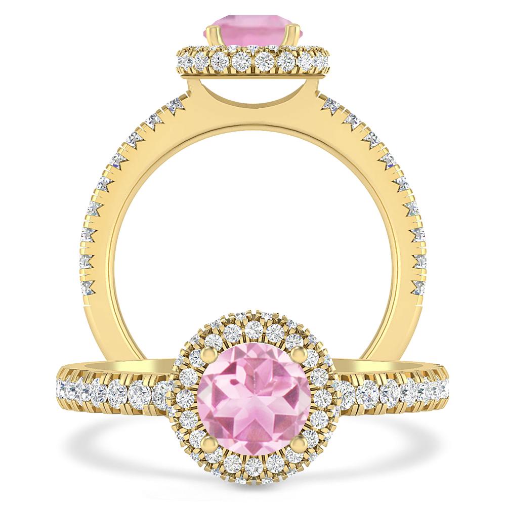 Yellow Gold - Pink Tourmaline