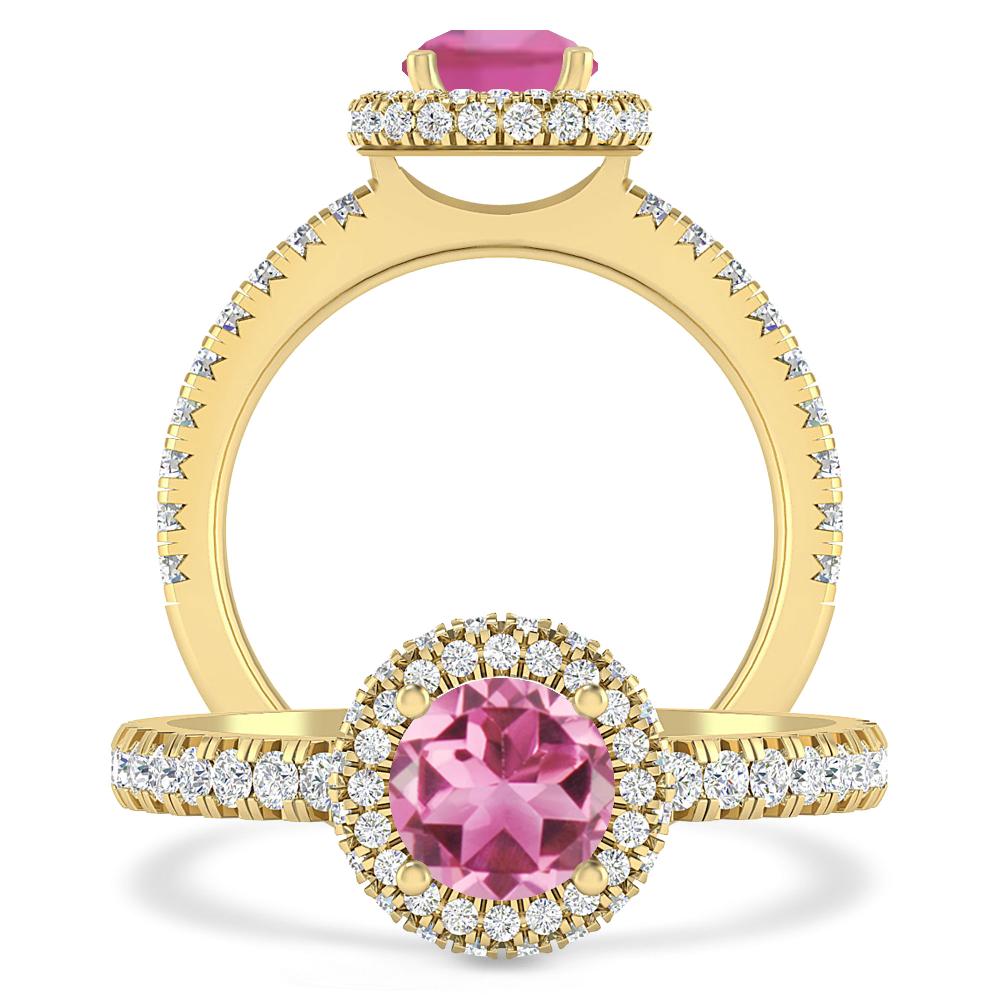 Yellow Gold - Pink Tourmaline