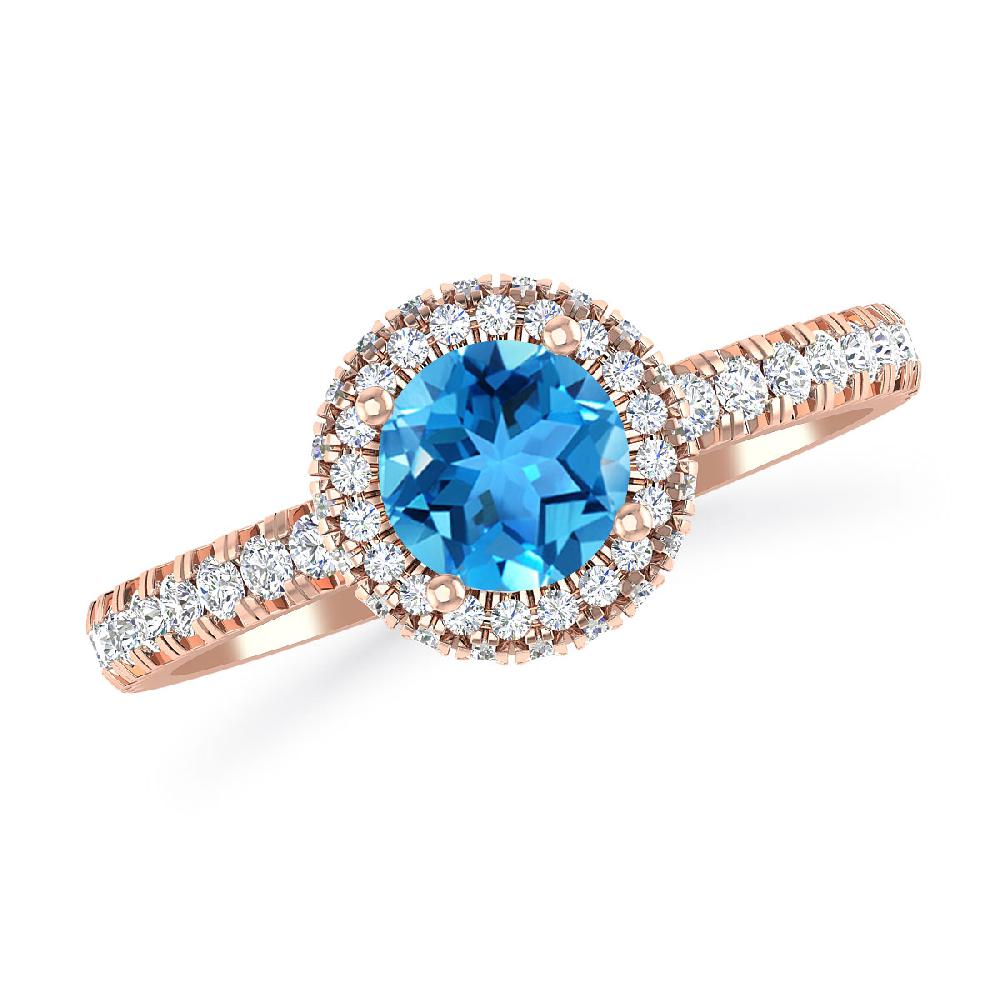 Rose Gold - Blue Topaz