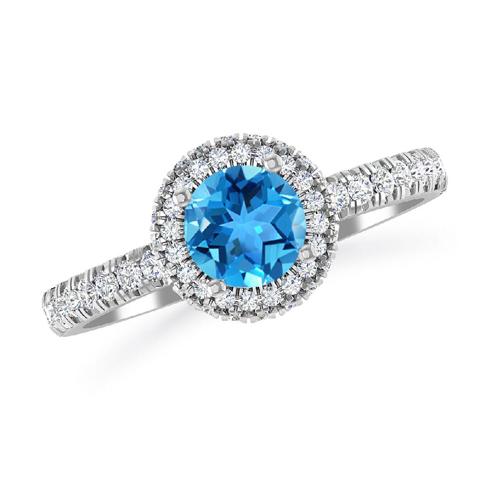 White Gold - Blue Topaz