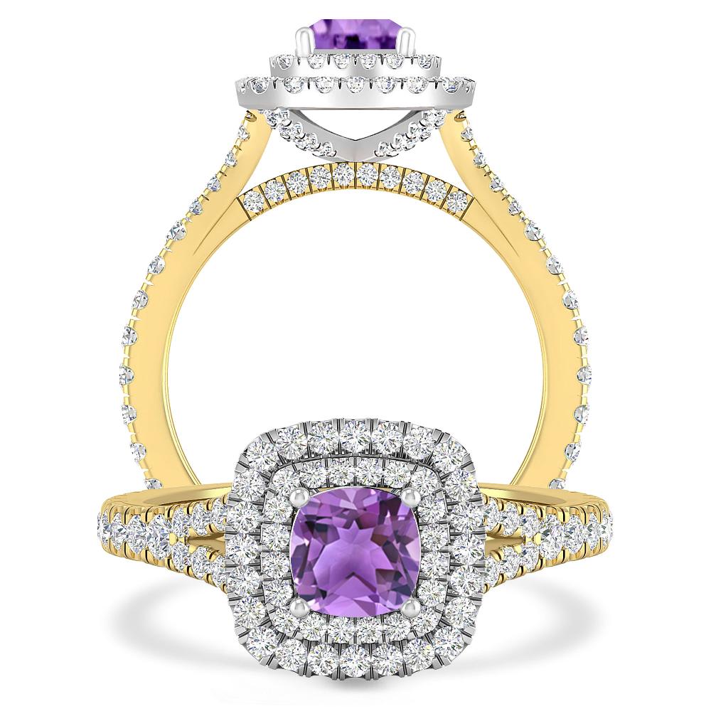 Yellow Gold/White Gold - Amethyst