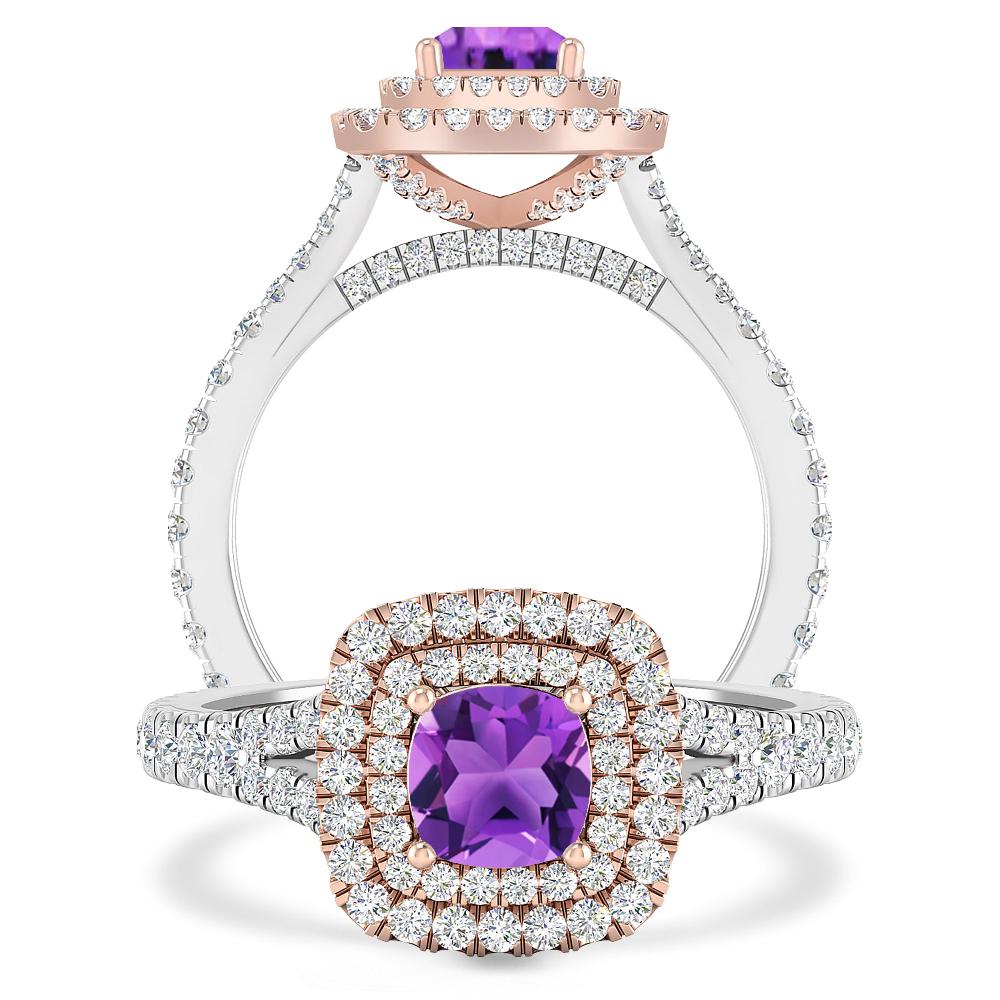 White Gold/Rose Gold - Amethyst