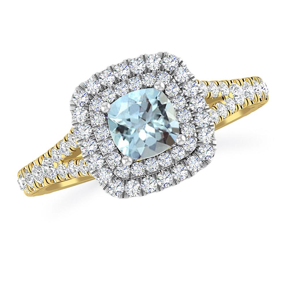 Yellow Gold/White Gold - Aquamarine