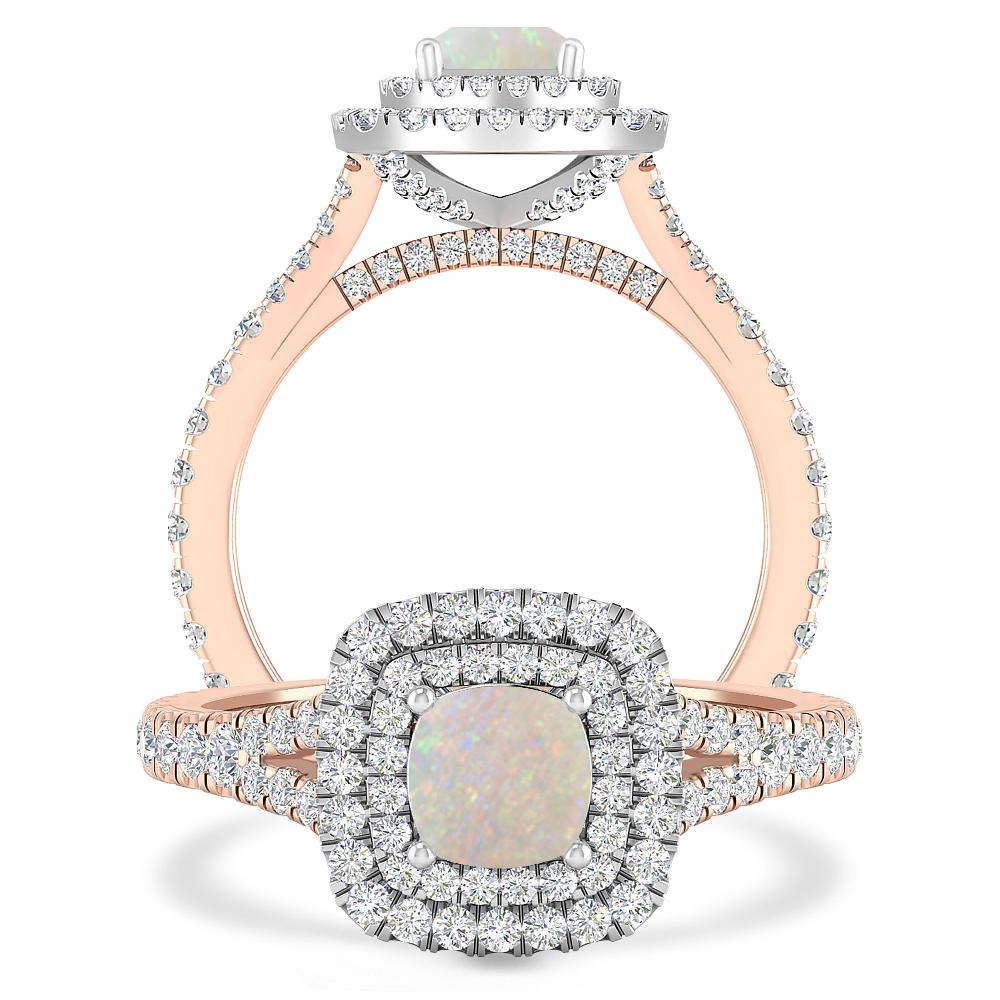 Rose Gold/White Gold - Opal