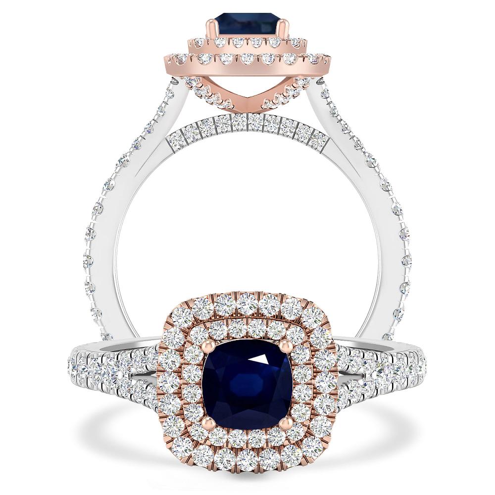 White Gold/Rose Gold - Sapphire