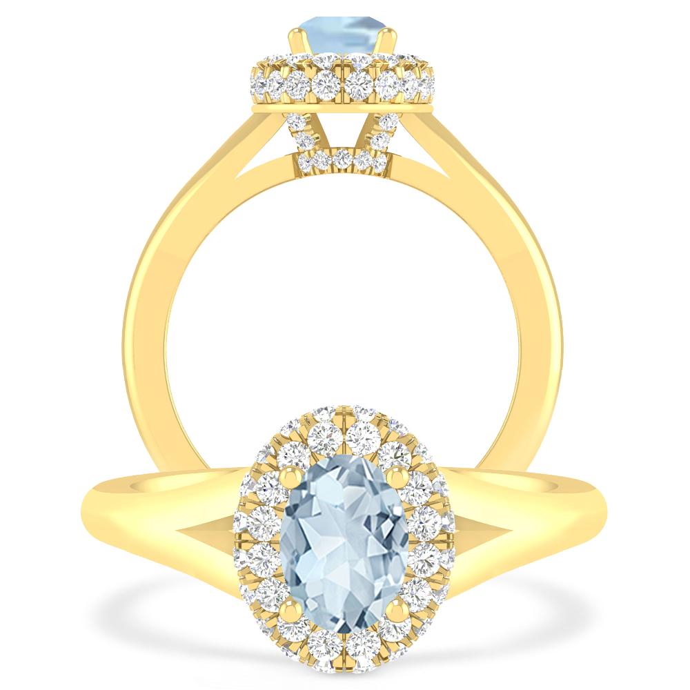 Yellow Gold - Aquamarine