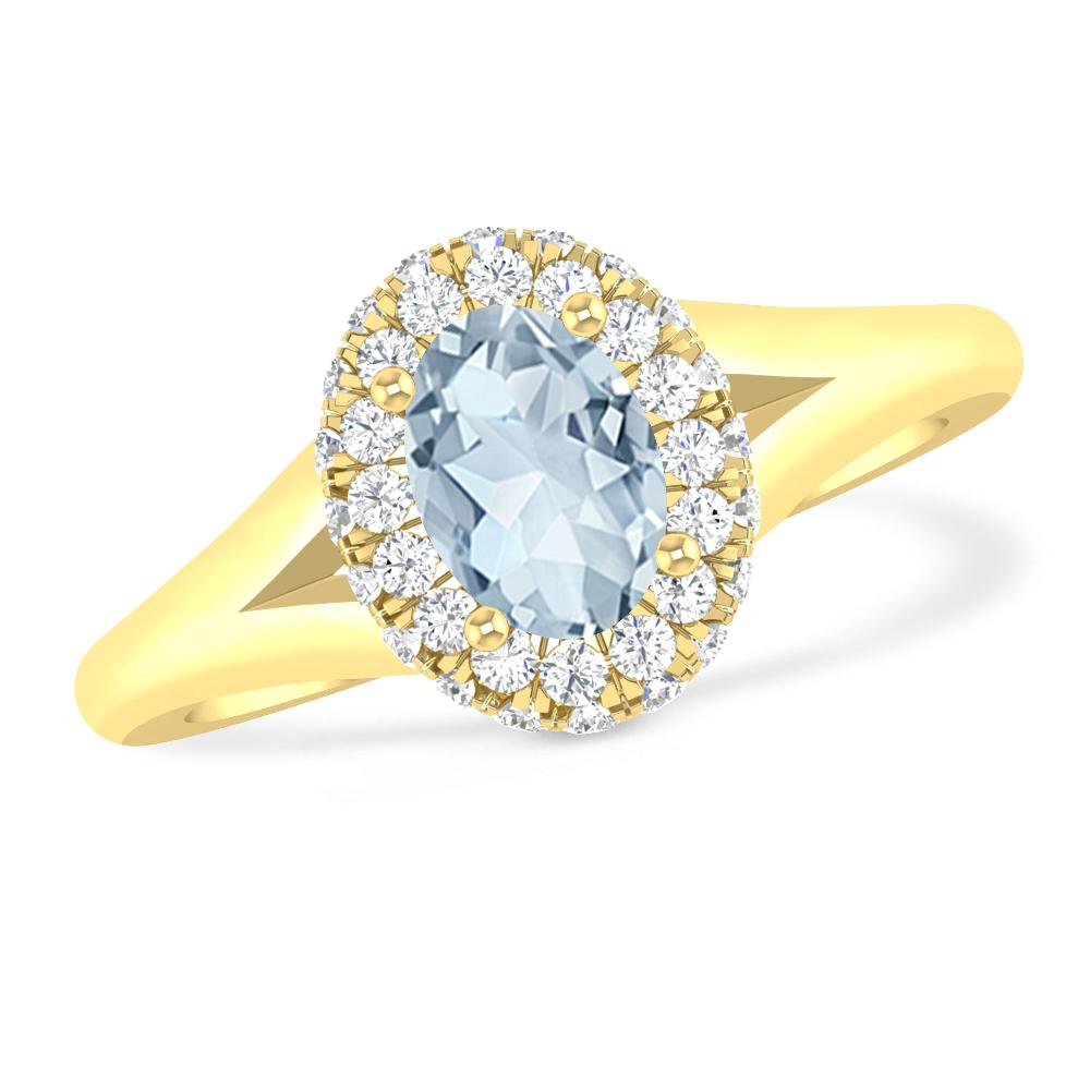 Yellow Gold - Aquamarine