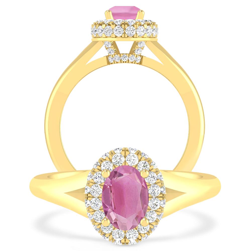 Yellow Gold - Pink Tourmaline