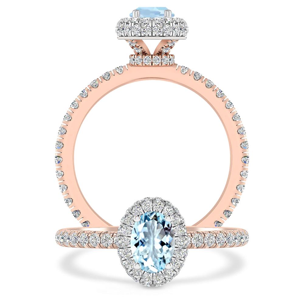 Rose Gold - Aquamarine