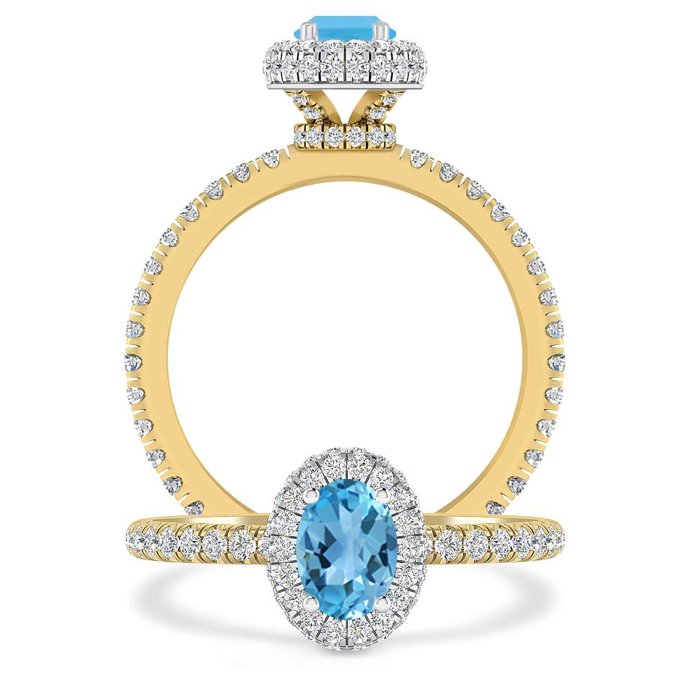 Yellow Gold - Blue Topaz