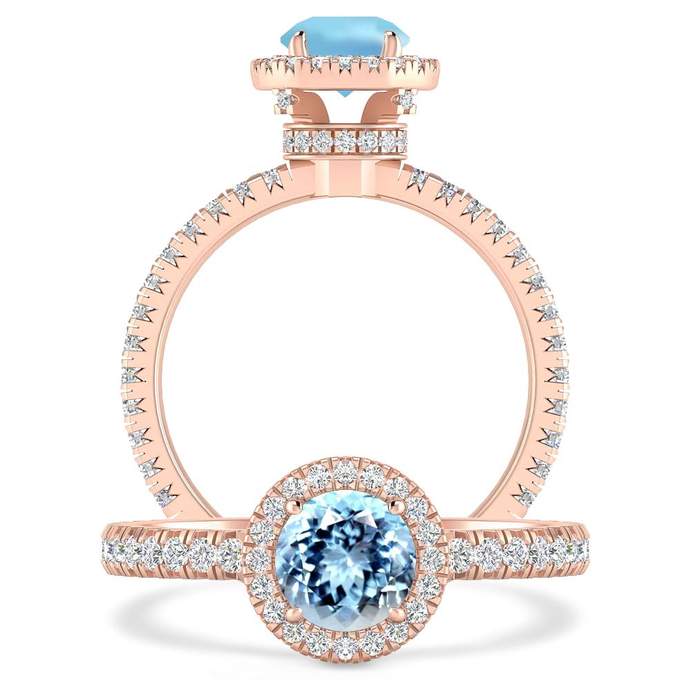 Rose Gold - Aquamarine