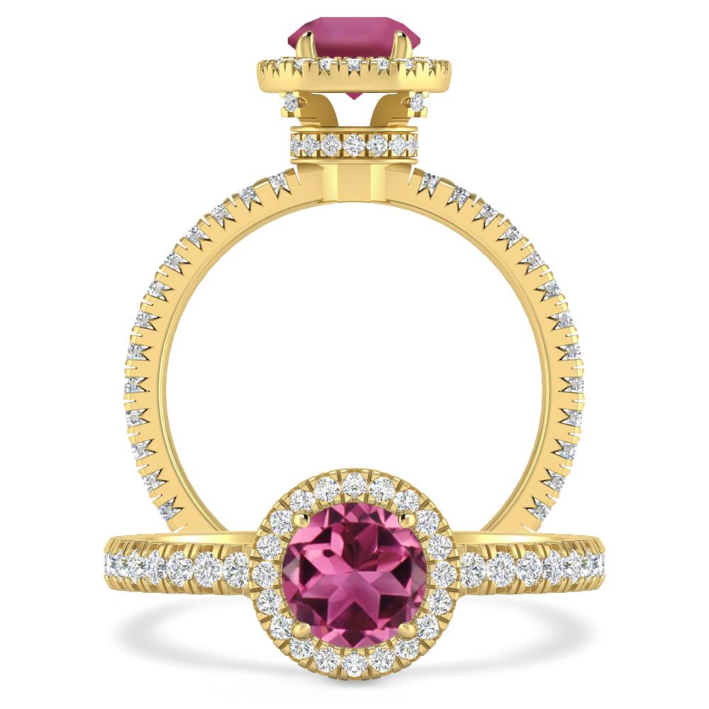 Yellow Gold - Pink Tourmaline