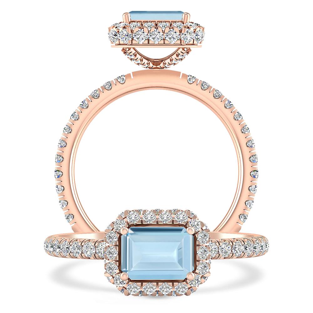 Rose Gold - Aquamarine