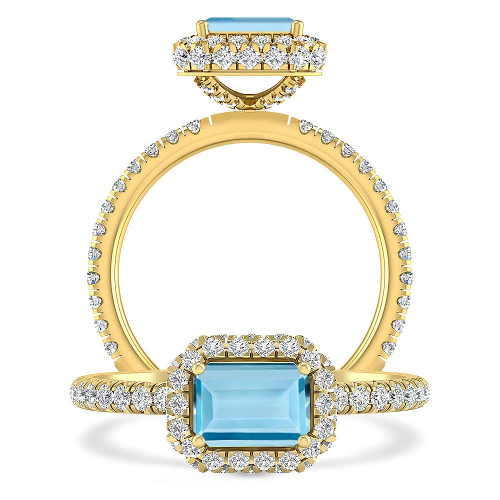 Yellow Gold - Aquamarine