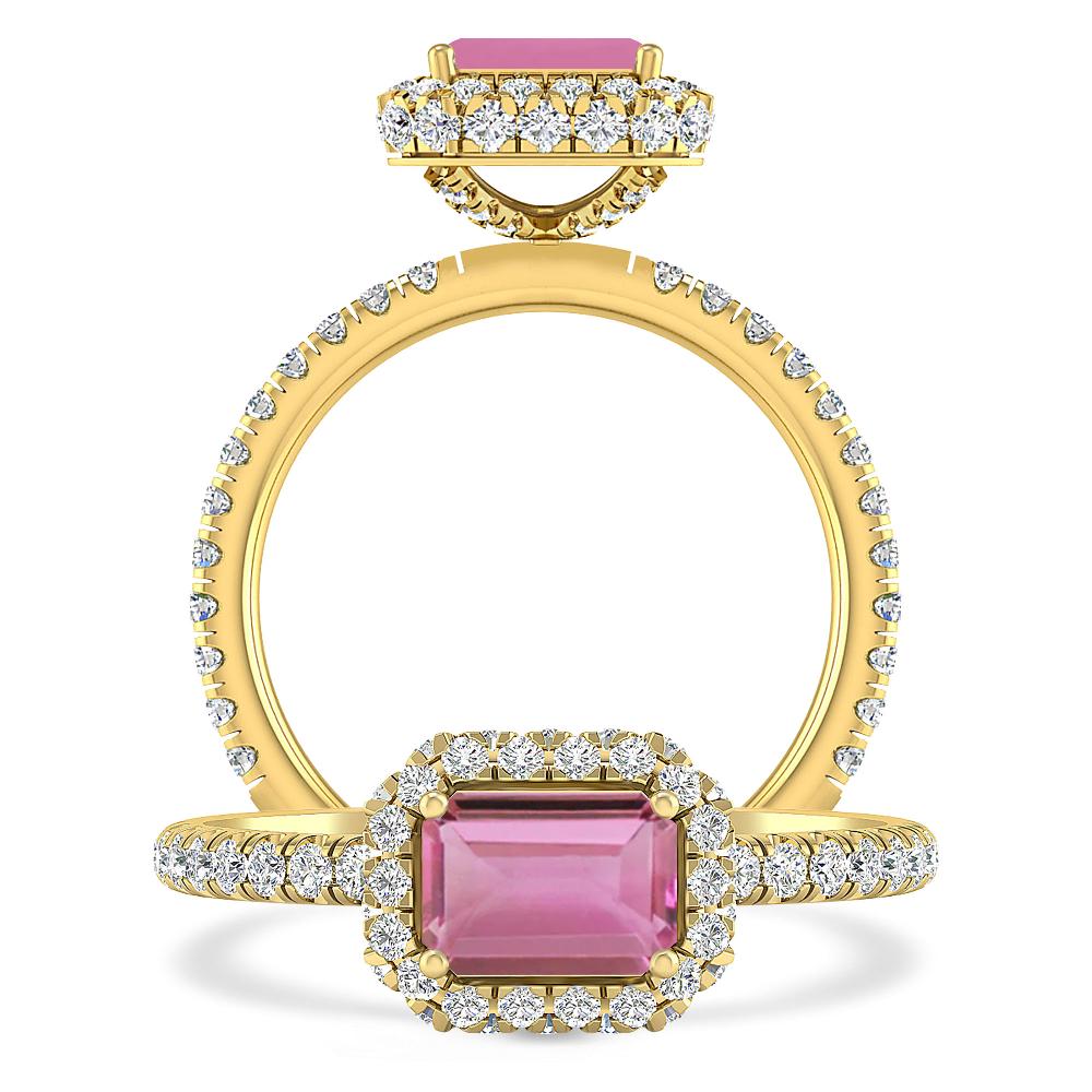 Yellow Gold - Pink Tourmaline