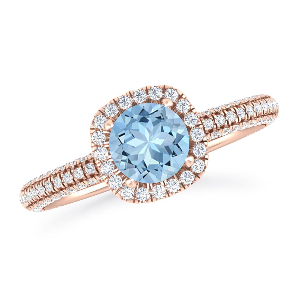 Rose Gold - Aquamarine