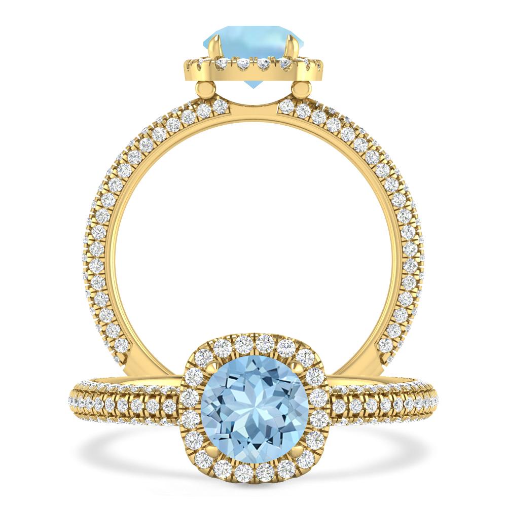 Yellow Gold - Aquamarine