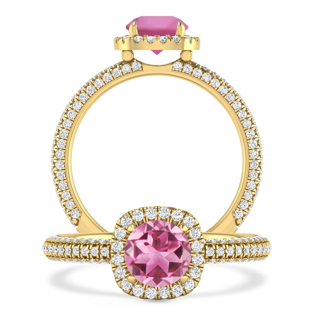 Yellow Gold - Pink Tourmaline