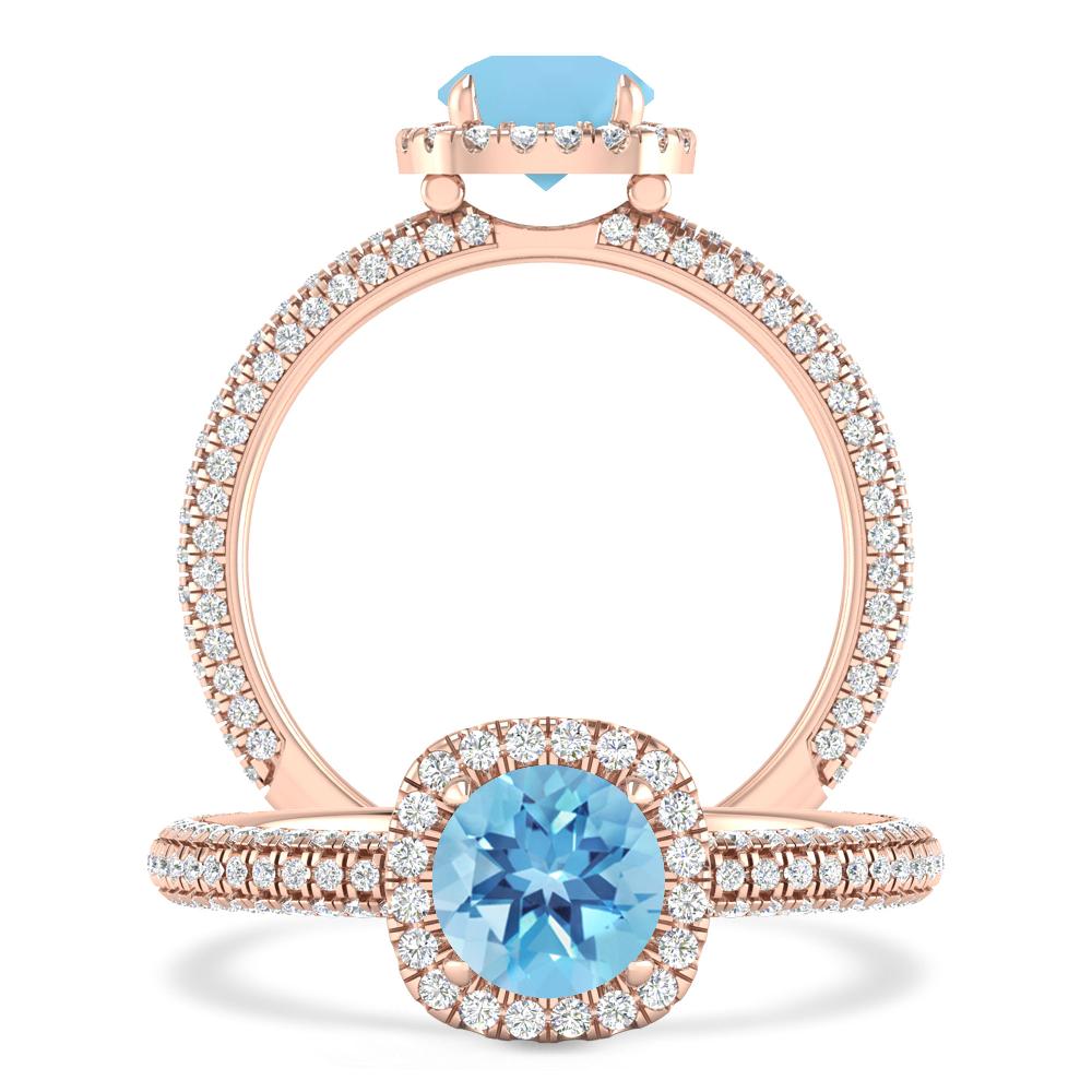 Rose Gold - Blue Topaz