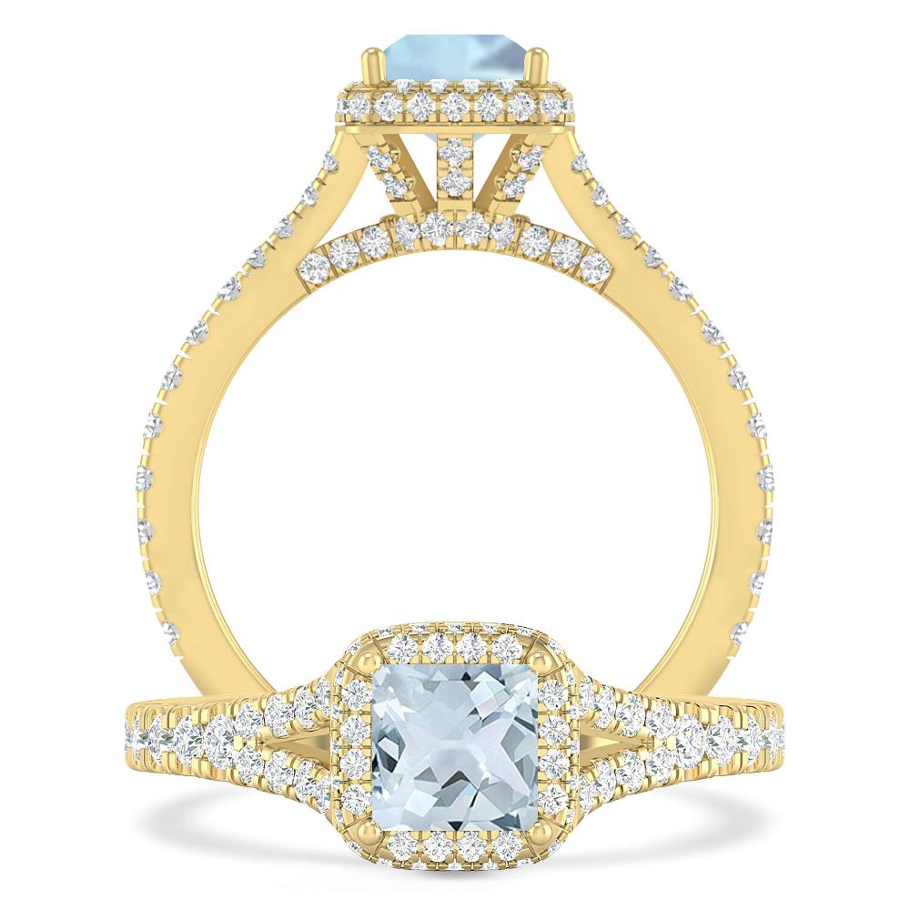 Yellow Gold - Aquamarine