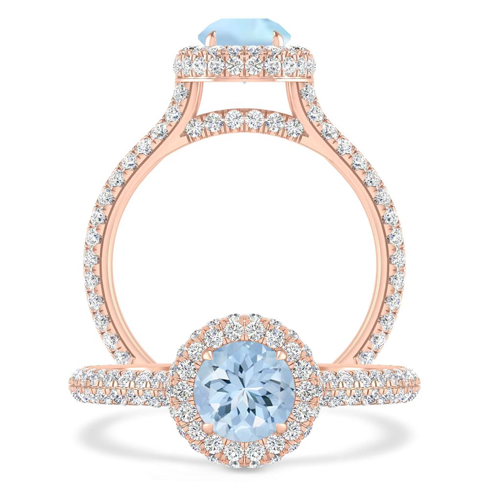 Rose Gold - Aquamarine