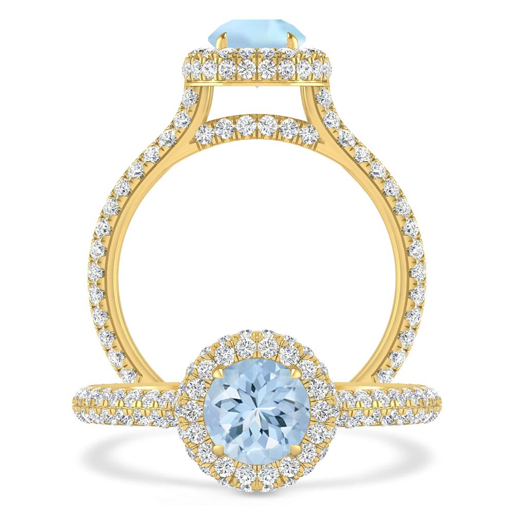 Yellow Gold - Aquamarine