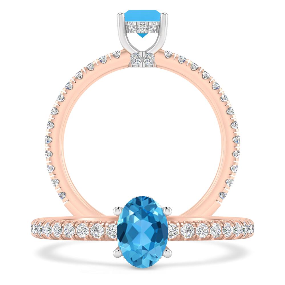 Rose Gold - Blue Topaz