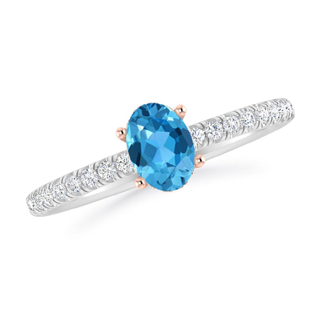 White Gold - Blue Topaz