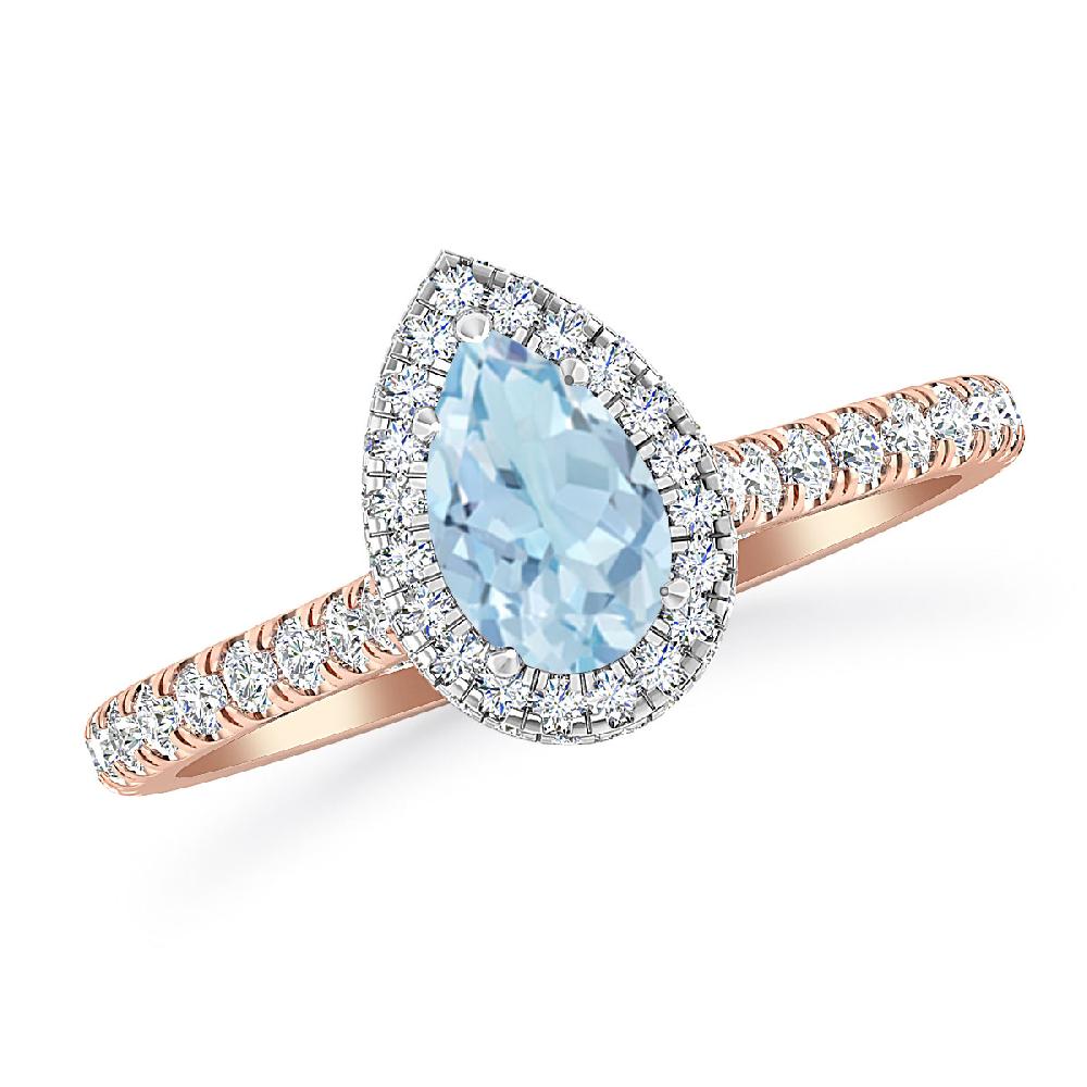 Rose Gold - Aquamarine