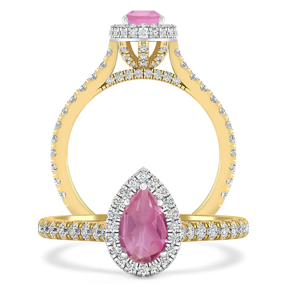 Yellow Gold - Pink Tourmaline