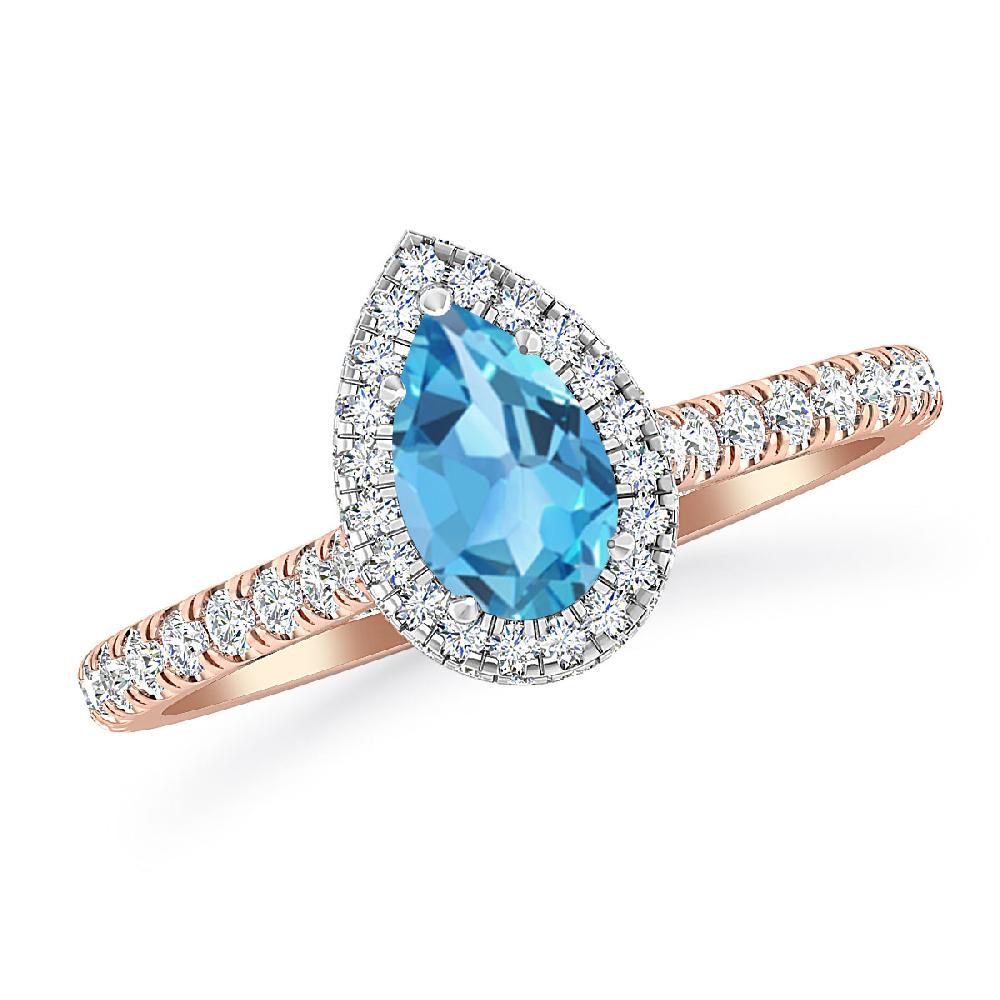 Rose Gold - Blue Topaz