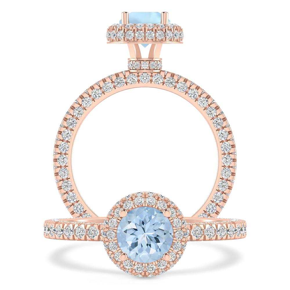 Rose Gold - Aquamarine
