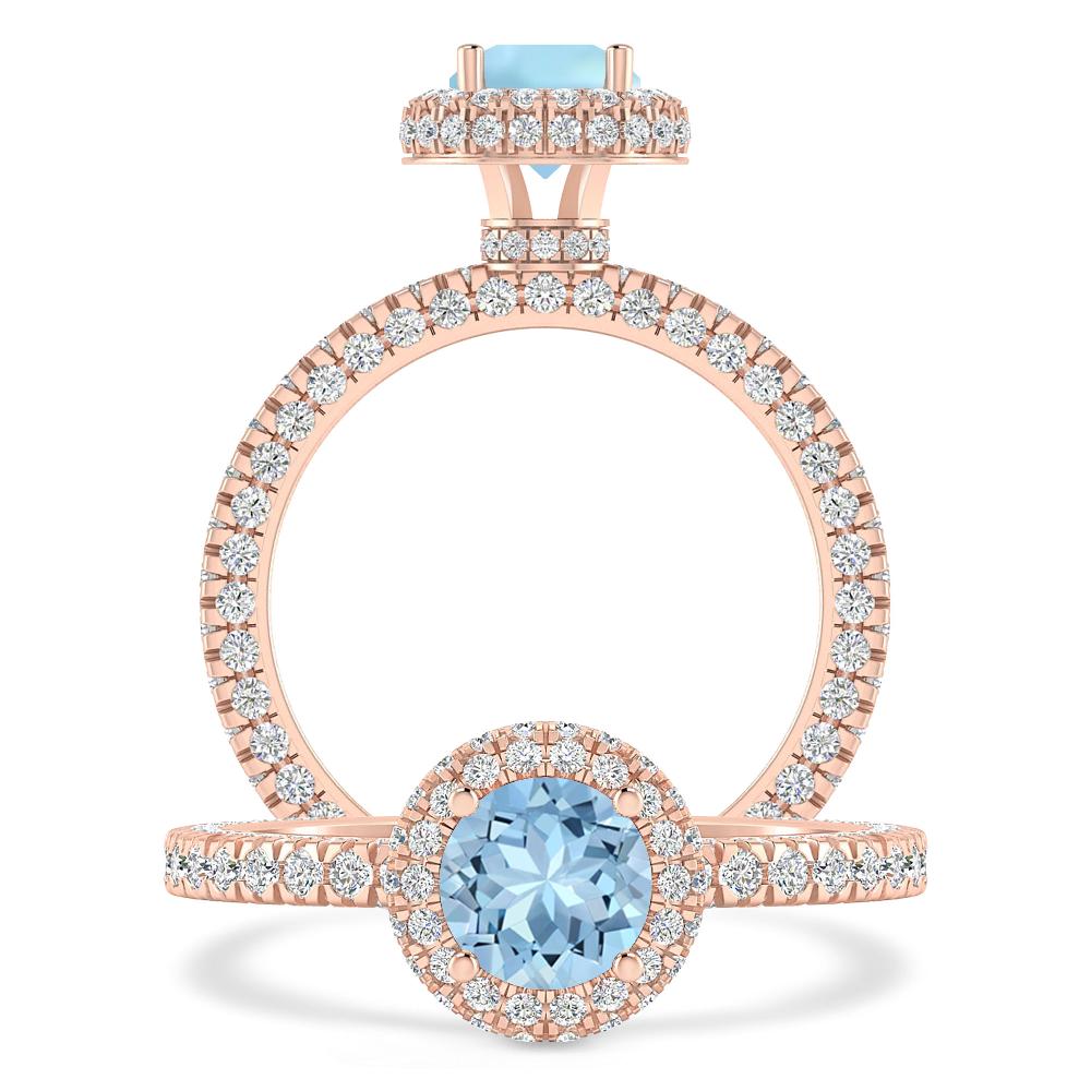 Rose Gold - Aquamarine