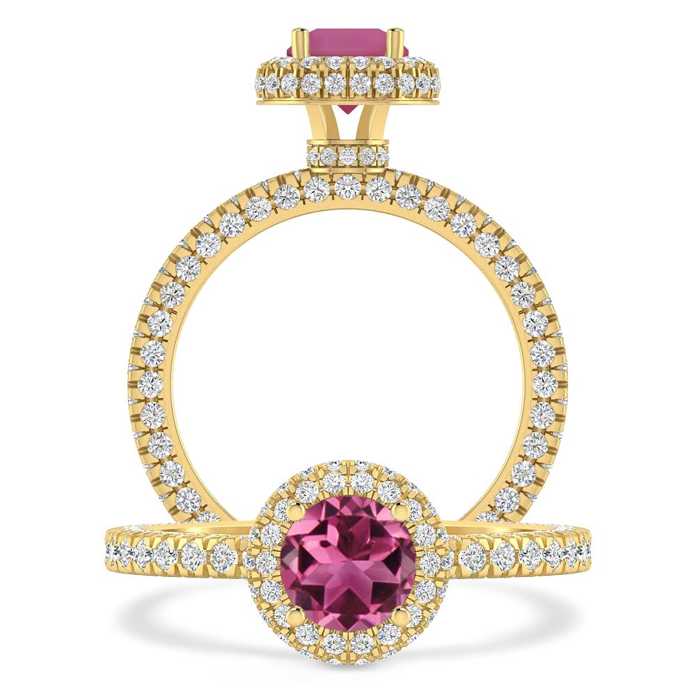 Yellow Gold - Pink Tourmaline