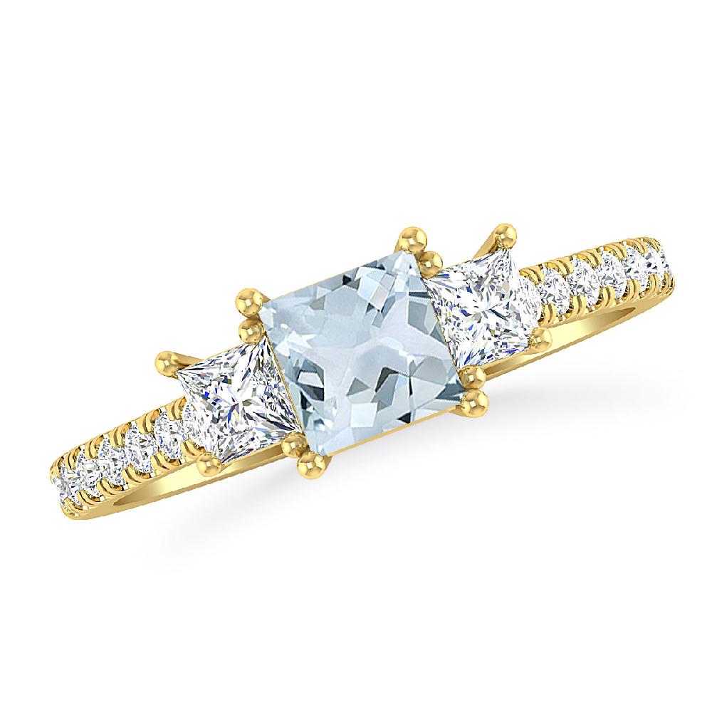 Yellow Gold - Aquamarine
