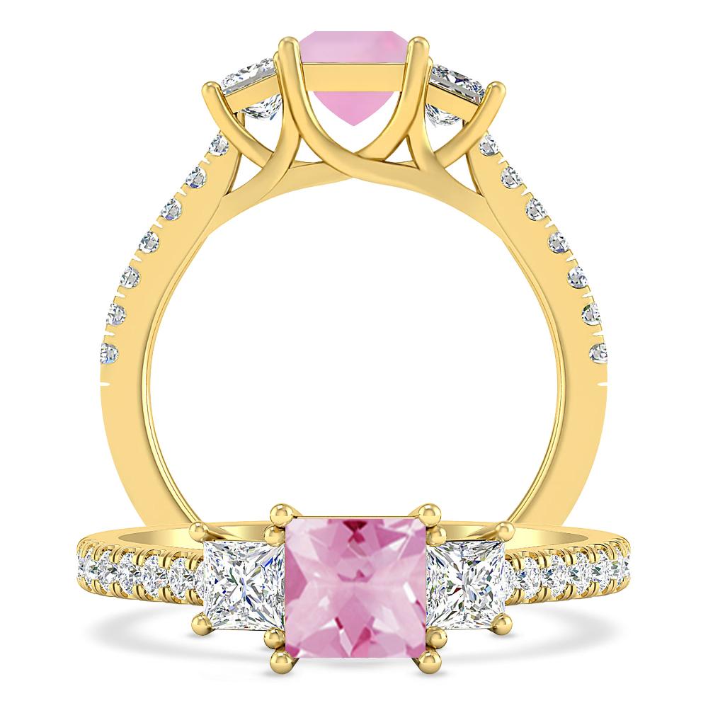 Yellow Gold - Pink Tourmaline