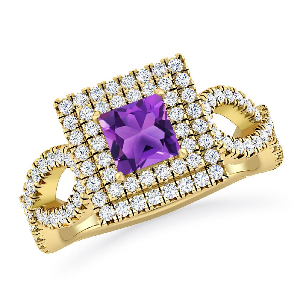 Yellow Gold - Amethyst