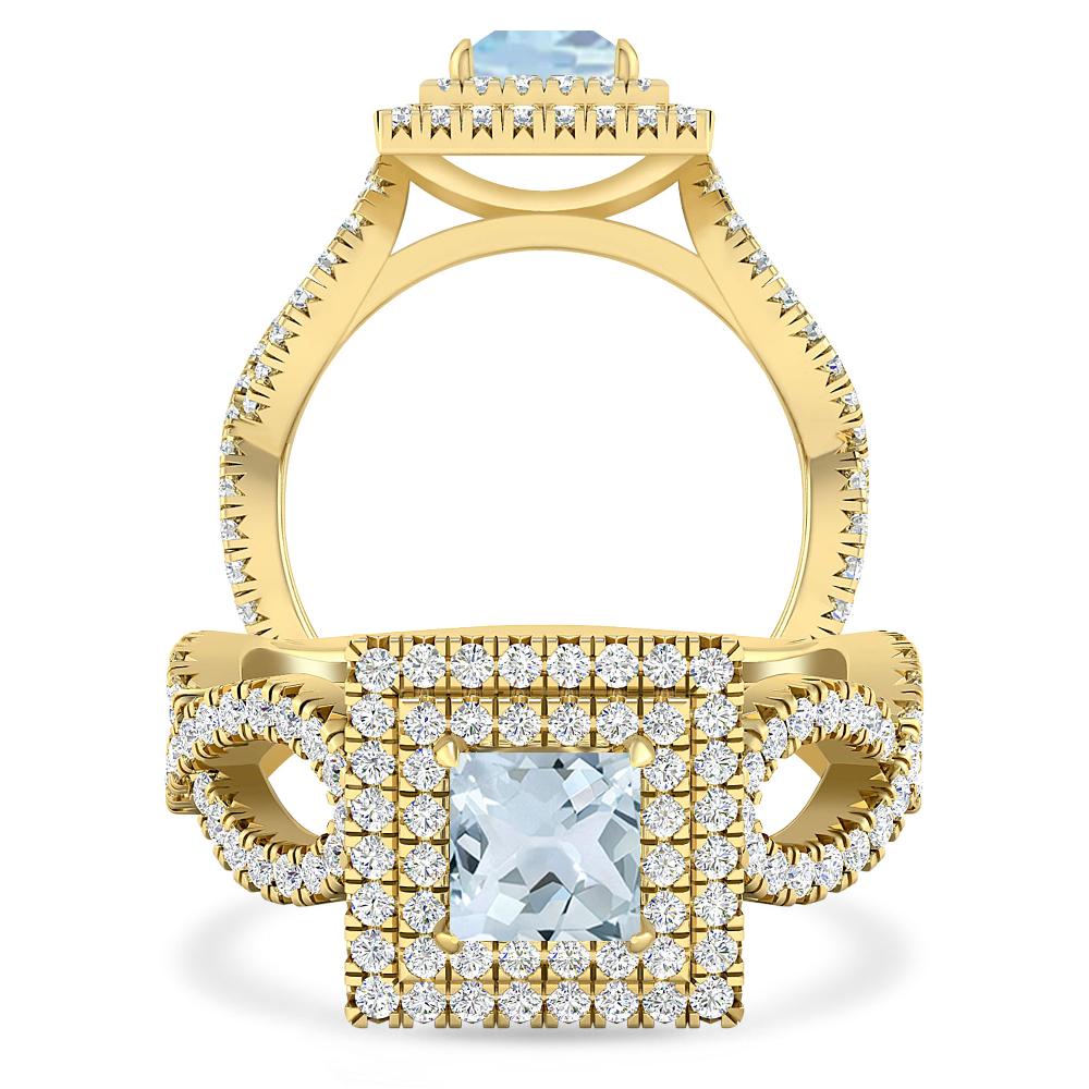 Yellow Gold - Aquamarine