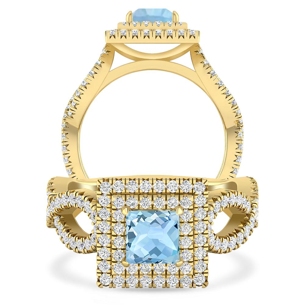 Yellow Gold - Aquamarine